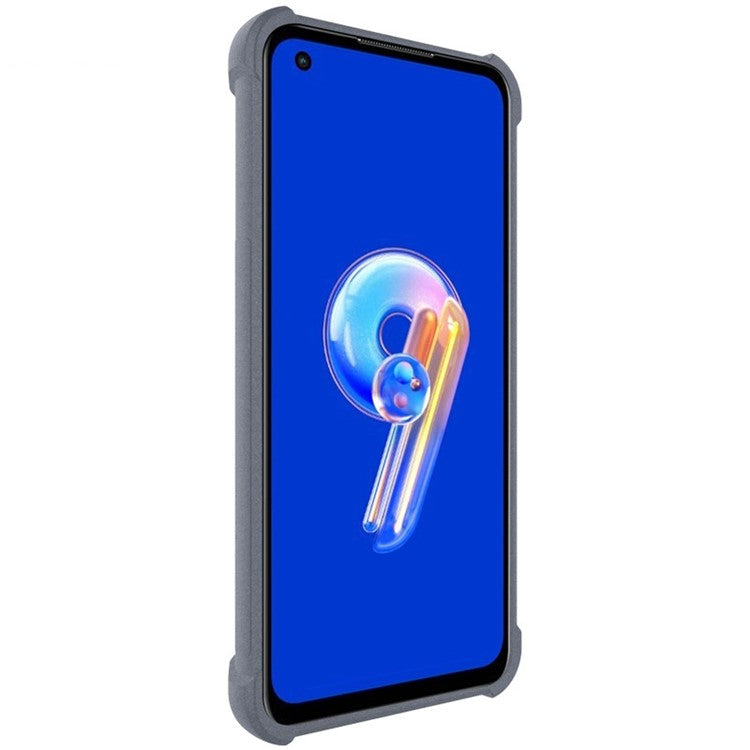 IMAK For Asus Zenfone 9 5G Anti-fingerprint Matte Phone Case Shockproof Airbag TPU Back Cover - Grey