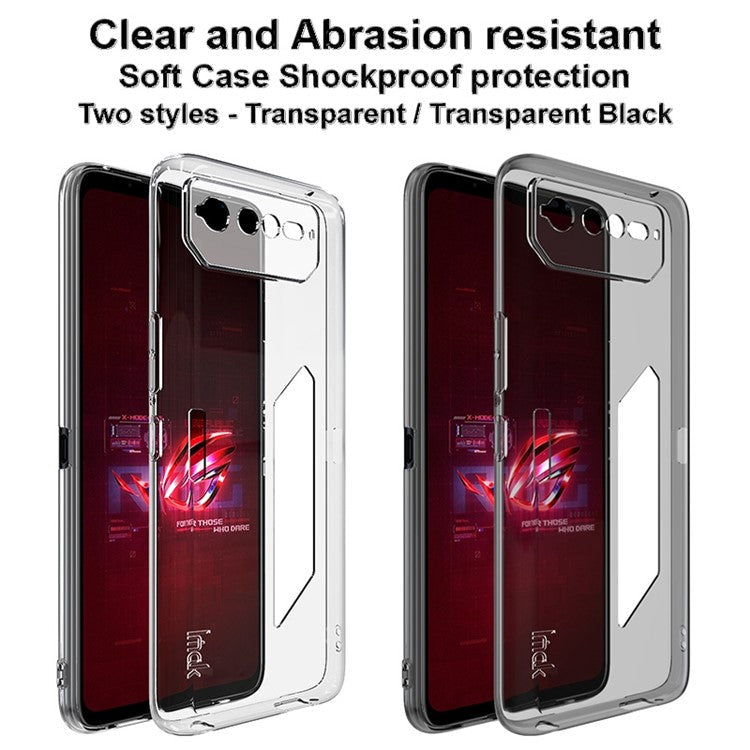 IMAK UX-5 Series for Asus ROG Phone 6 5G Clear Crystal Soft Flexible TPU Phone Case Anti-scratch Back Cover - Transparent