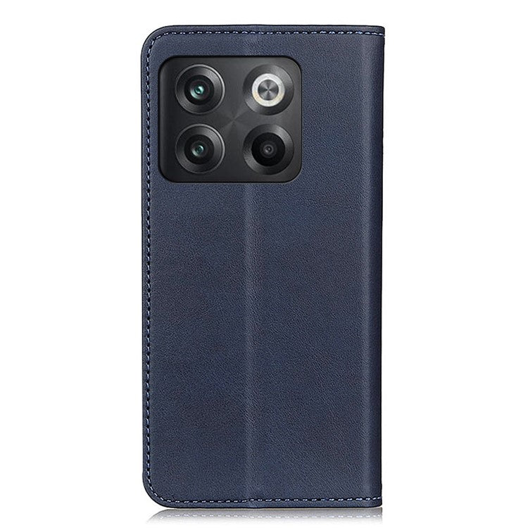 For OnePlus 10T 5G / Ace Pro 5G Split Leather Folio Flip Cover Folding Stand Magnetic Absorption Wallet Case - Blue