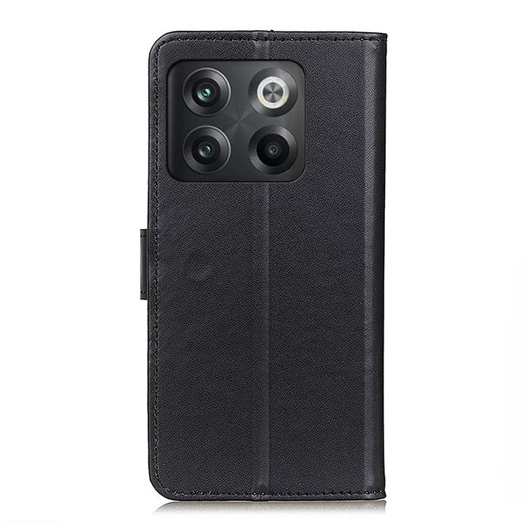For OnePlus 10T 5G / Ace Pro 5G PU Leather Flip Protective Cover Shockproof TPU Interior Shell Stand Wallet Phone Case - Black