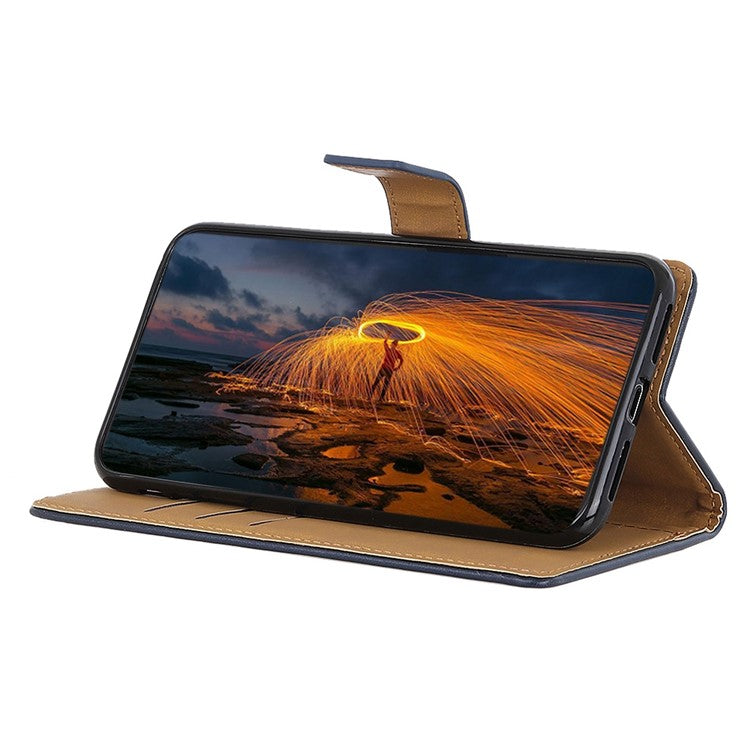 For OnePlus 10T 5G / Ace Pro 5G PU Leather Flip Protective Cover Shockproof TPU Interior Shell Stand Wallet Phone Case - Blue