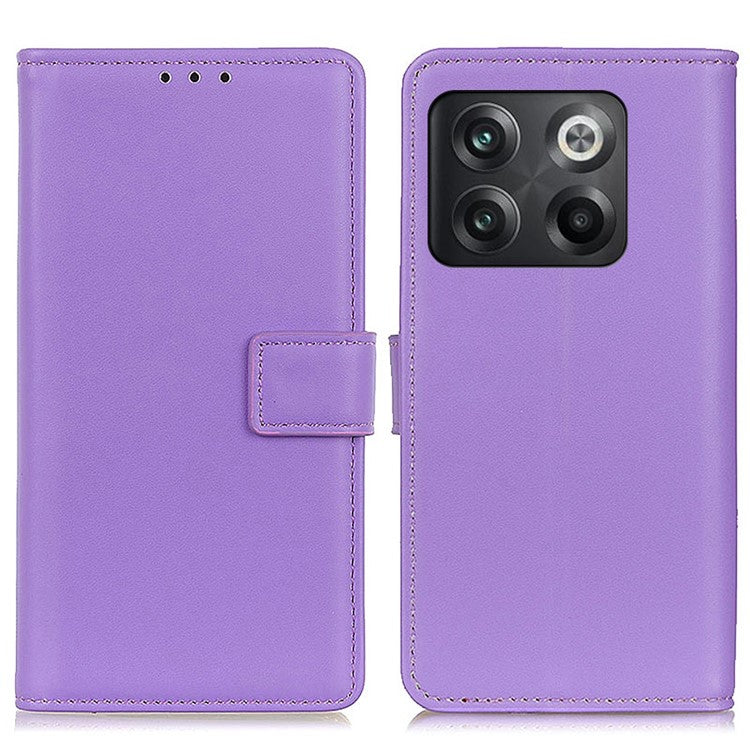 For OnePlus 10T 5G / Ace Pro 5G PU Leather Flip Protective Cover Shockproof TPU Interior Shell Stand Wallet Phone Case - Purple