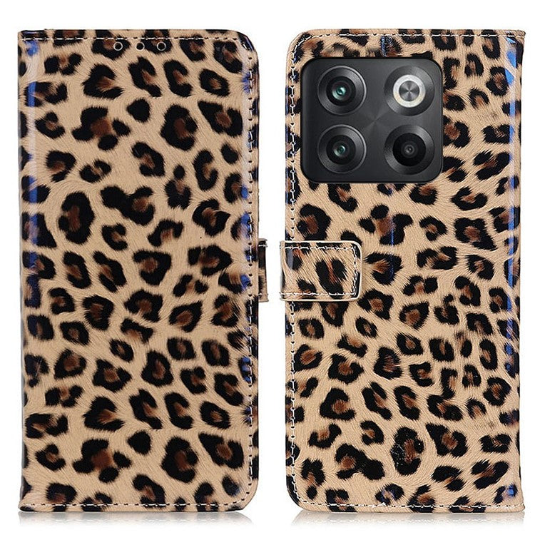 For OnePlus 10T 5G / Ace Pro 5G Leopard Pattern PU Leather Wallet Case Inner TPU Stand Flip Protective Phone Cover