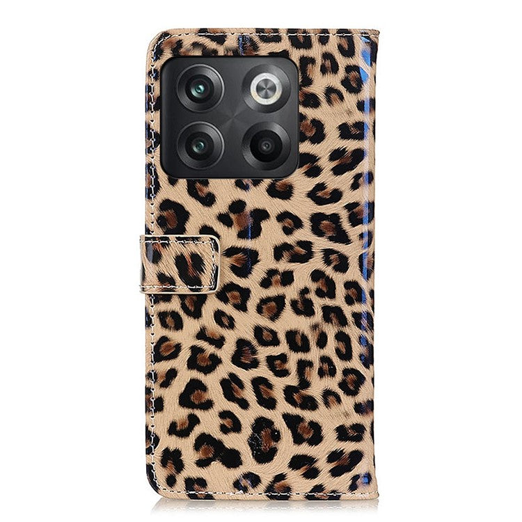 For OnePlus 10T 5G / Ace Pro 5G Leopard Pattern PU Leather Wallet Case Inner TPU Stand Flip Protective Phone Cover