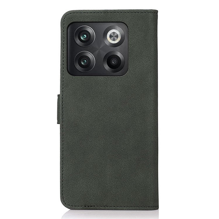 KHAZNEH For OnePlus 10T 5G / Ace Pro 5G Textured PU Leather Stand Wallet Cover Magnetic Clasp Phone Case - Green