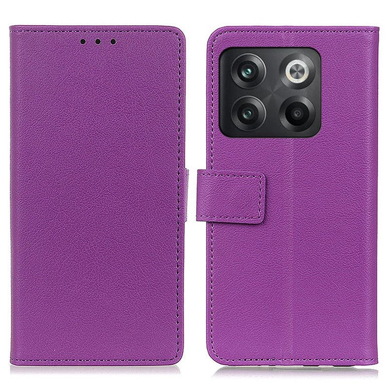 For OnePlus 10T 5G / Ace Pro 5G Wallet Stand PU Leather Cell Phone Case All-round Protection Folio Flip Cover - Purple