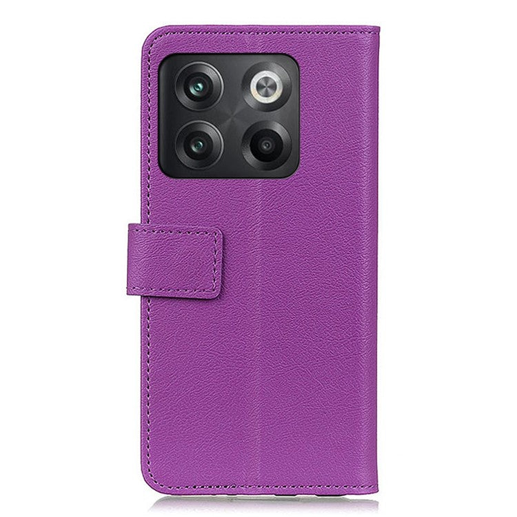 For OnePlus 10T 5G / Ace Pro 5G Wallet Stand PU Leather Cell Phone Case All-round Protection Folio Flip Cover - Purple