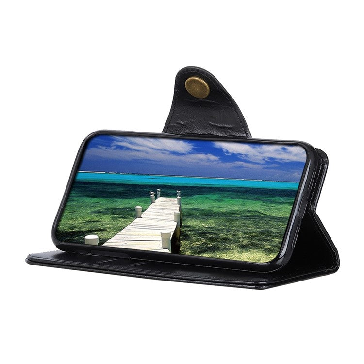 For OnePlus 10T 5G / Ace Pro 5G Folio Flip Wallet Stand Case Magnetic Clasp PU Leather TPU Phone Cover - Black