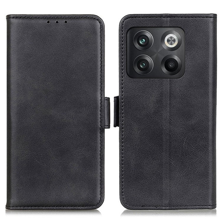 For OnePlus 10T 5G / Ace Pro 5G PU Leather Phone Case Wallet Stand Drop-proof Magnetic Clasp Cover - Black