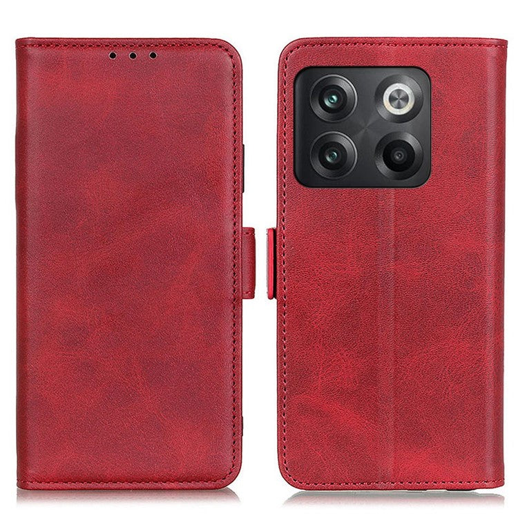 For OnePlus 10T 5G / Ace Pro 5G PU Leather Phone Case Wallet Stand Drop-proof Magnetic Clasp Cover - Red