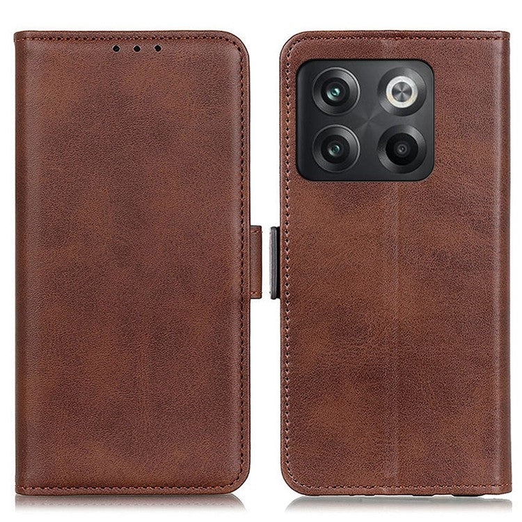 For OnePlus 10T 5G / Ace Pro 5G PU Leather Phone Case Wallet Stand Drop-proof Magnetic Clasp Cover - Brown
