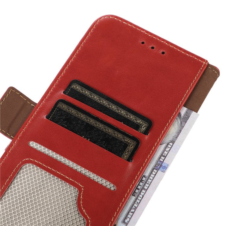 For OnePlus 10T 5G / Ace Pro 5G Crazy Horse Texture RFID Blocking Phone Case Anti-fall Genuine Cowhide Leather+TPU Shell with Wallet Stand - Red