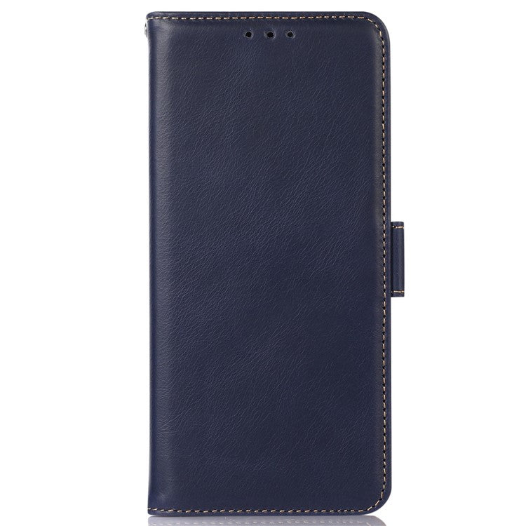 For OnePlus 10T 5G / Ace Pro 5G Crazy Horse Texture RFID Blocking Phone Case Anti-fall Genuine Cowhide Leather+TPU Shell with Wallet Stand - Blue