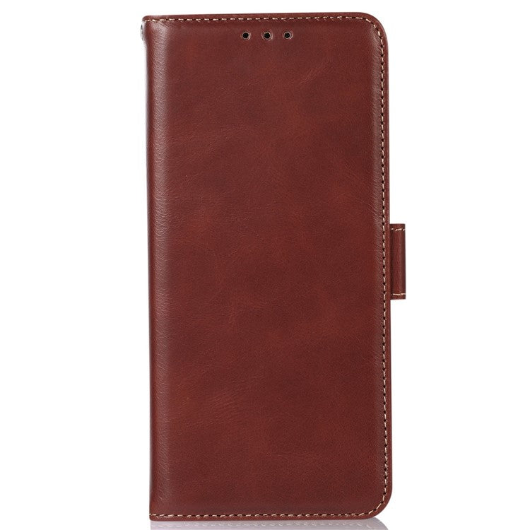 For OnePlus 10T 5G / Ace Pro 5G Crazy Horse Texture RFID Blocking Phone Case Anti-fall Genuine Cowhide Leather+TPU Shell with Wallet Stand - Brown