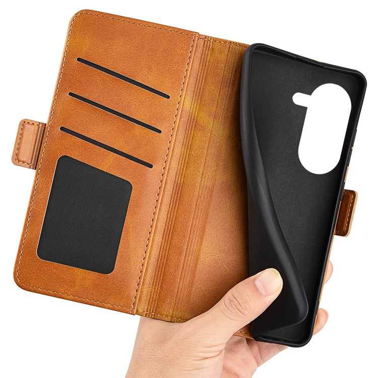 For Asus Zenfone 9 5G Magnetic Folio Flip Phone Case, Textured PU Leather Stand Wallet Feature Protective Cover - Yellow