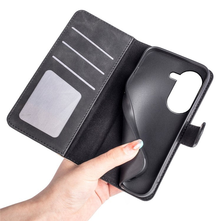 For Asus Zenfone 9 5G Color Splicing PU Leather Cover Stand Function Shockproof Wallet Phone Case - Black