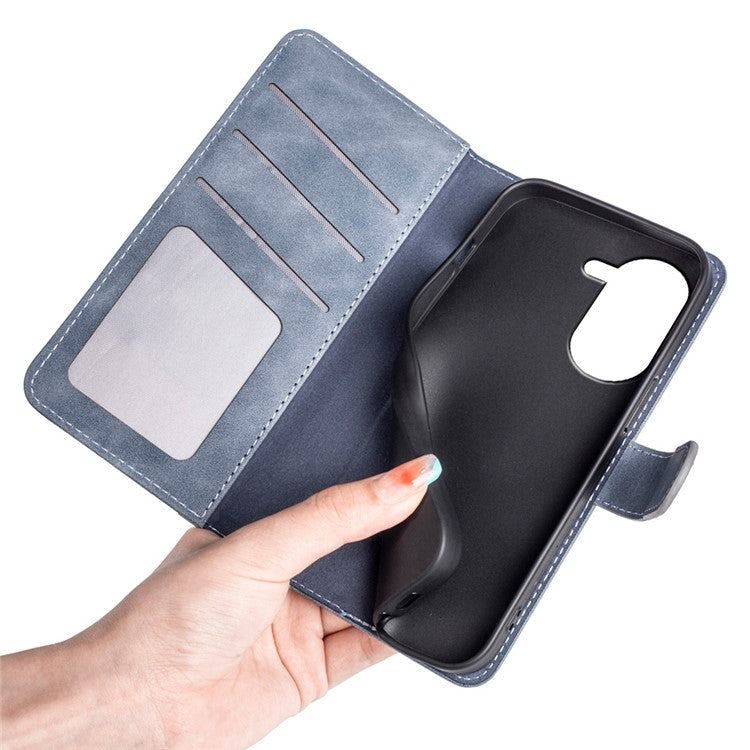 For Asus Zenfone 9 5G Color Splicing PU Leather Cover Stand Function Shockproof Wallet Phone Case - Blue