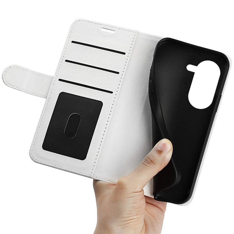 For Asus Zenfone 9 5G Book Style Phone Case PU Leather Crazy Horse Texture Wallet Stand Well Protection Cover - White