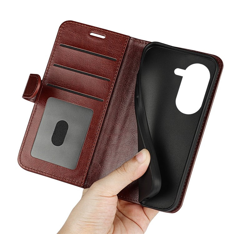 For Asus Zenfone 9 5G Book Style Phone Case PU Leather Crazy Horse Texture Wallet Stand Well Protection Cover - Brown