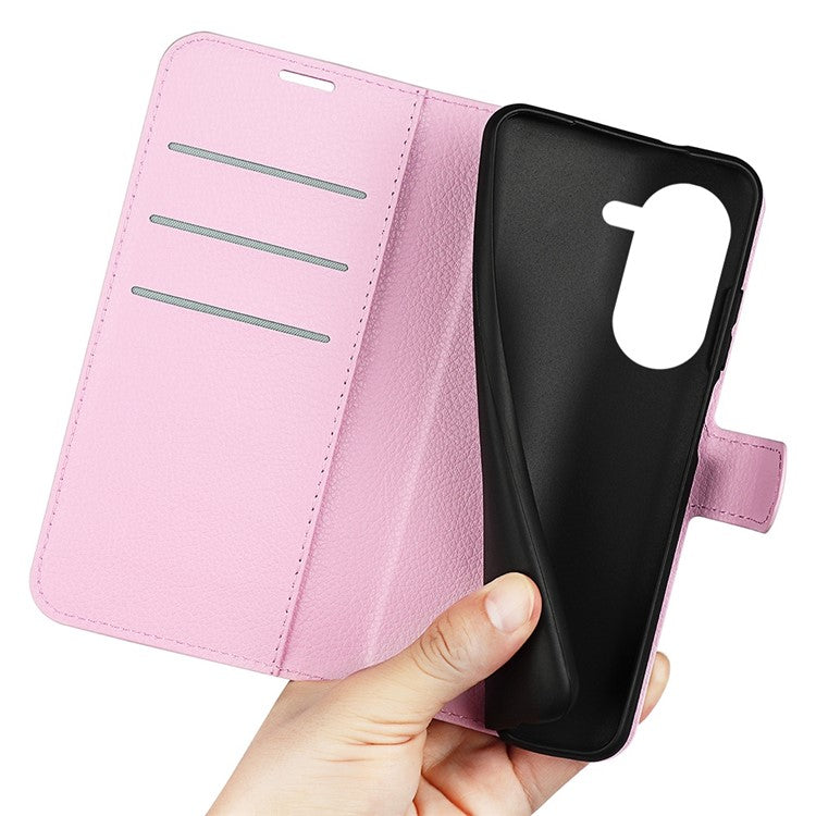 For Asus Zenfone 9 5G / 10 5G Shockproof Litchi Texture Folio Flip Phone Case Fully Wrapped PU Leather Wallet Stand Cover - Pink