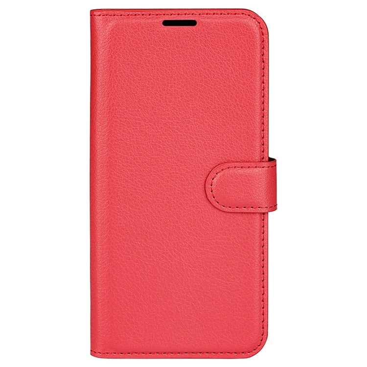 For Asus Zenfone 9 5G / 10 5G Shockproof Litchi Texture Folio Flip Phone Case Fully Wrapped PU Leather Wallet Stand Cover - Red