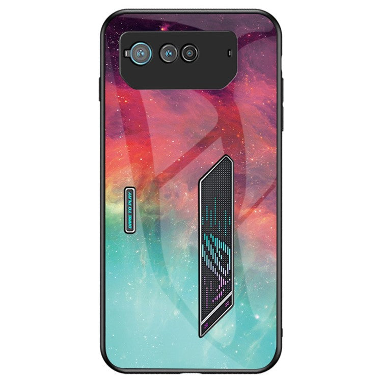 For Asus ROG Phone 6 5G Airbag Anti-fall Starry Sky Pattern Design Back Cover PC TPU Tempered Glass Anti-scratch Case - Color Starry Sky