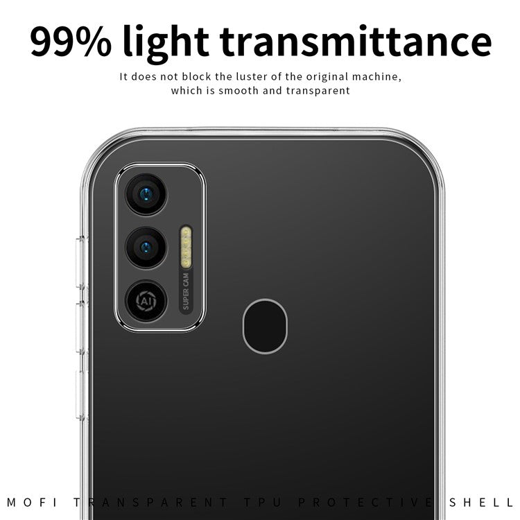 MOFI Soft TPU Phone Case For TECNO Spark 7 4G Non-Yellowing Transparent Shockproof Mobile Phone Back Cover