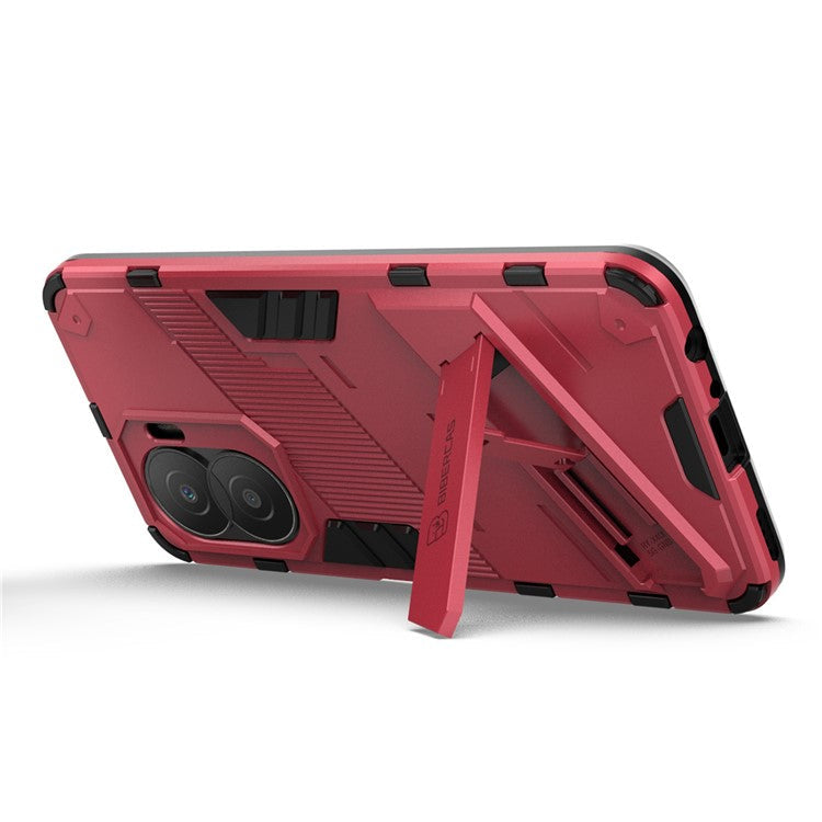 For Honor X40i 5G Shock Absorbing Hybrid TPU + PC Phone Case Kickstand Feature Back Cover - Rose