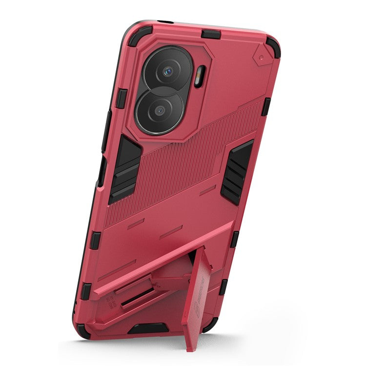 For Honor X40i 5G Shock Absorbing Hybrid TPU + PC Phone Case Kickstand Feature Back Cover - Rose