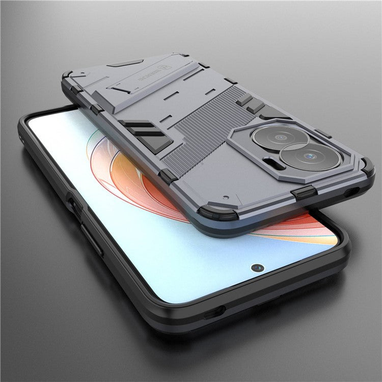 For Honor X40i 5G Shock Absorbing Hybrid TPU + PC Phone Case Kickstand Feature Back Cover - Dark Blue