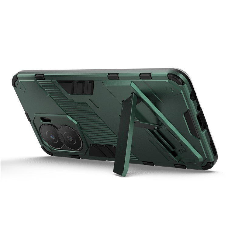 For Honor X40i 5G Shock Absorbing Hybrid TPU + PC Phone Case Kickstand Feature Back Cover - Green