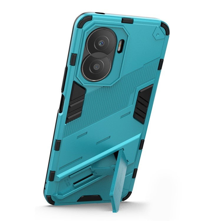 For Honor X40i 5G Shock Absorbing Hybrid TPU + PC Phone Case Kickstand Feature Back Cover - Baby Blue