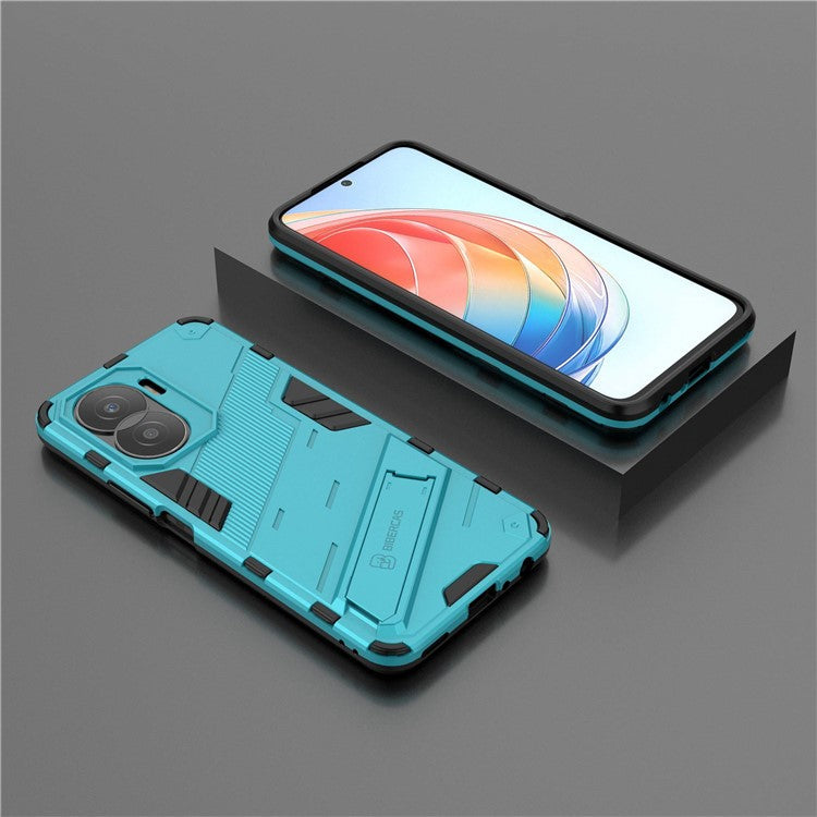 For Honor X40i 5G Shock Absorbing Hybrid TPU + PC Phone Case Kickstand Feature Back Cover - Baby Blue
