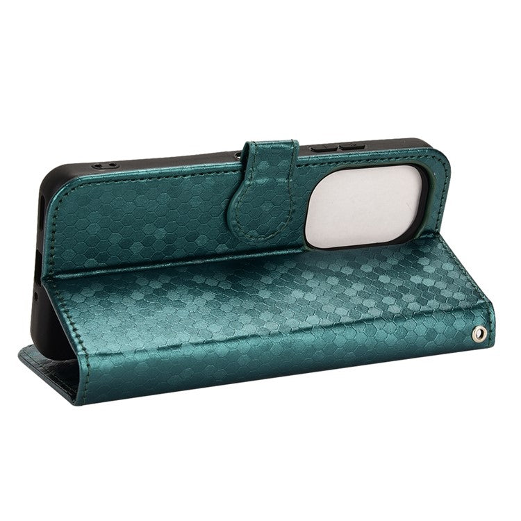 For Asus Zenfone 9 5G Magnetic Clasp Dot Pattern Imprinted PU Leather Stand Case Anti-drop Wallet Phone Cover - Green