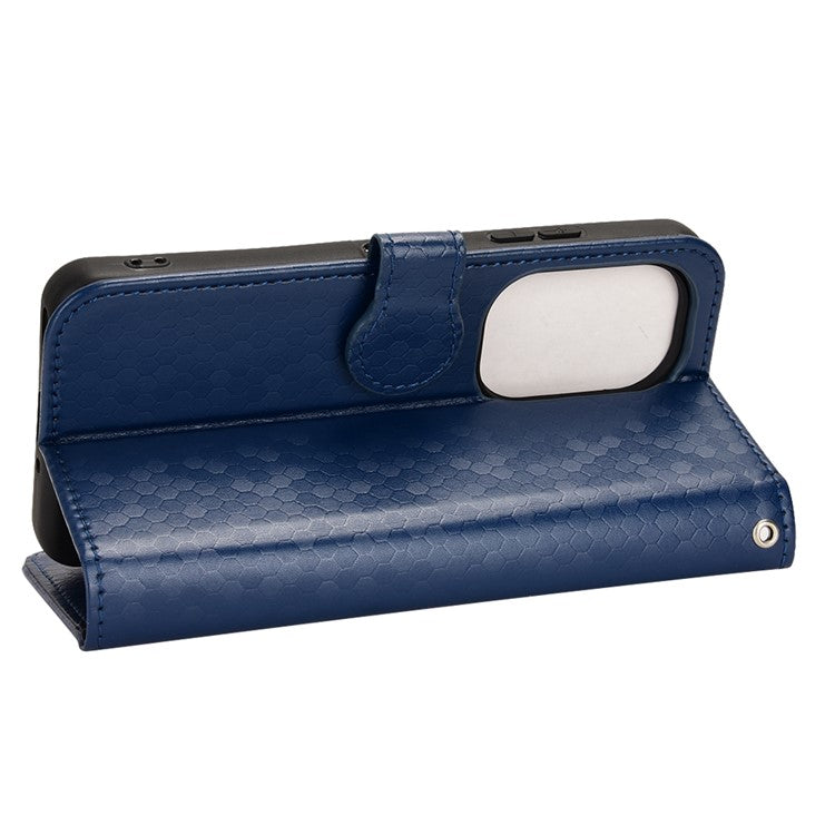 For Asus Zenfone 9 5G Magnetic Clasp Dot Pattern Imprinted PU Leather Stand Case Anti-drop Wallet Phone Cover - Sapphire