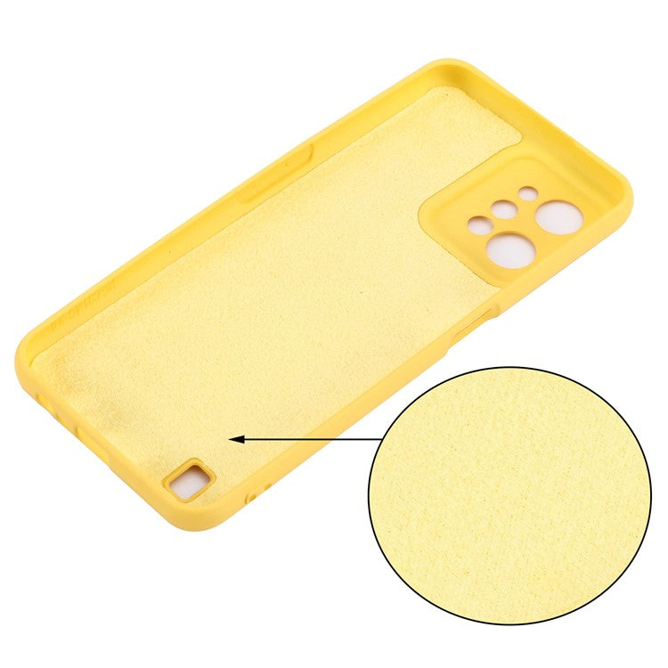 For Realme C31 Liquid Silicone Phone Case, Thickening Design Soft Microfiber Lining Cushion Anti-Scratch Protective Cover - Yellow