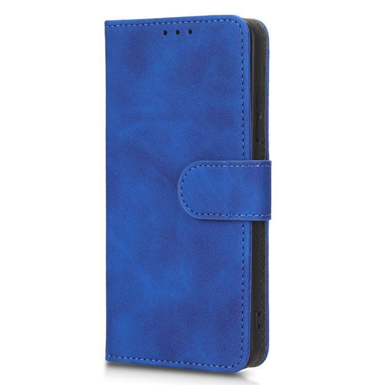 For Asus Zenfone 9 5G Skin-Touch Feeling Phone Wallet Stand Case PU Leather Magnetic Clasp Shockproof Cover - Blue
