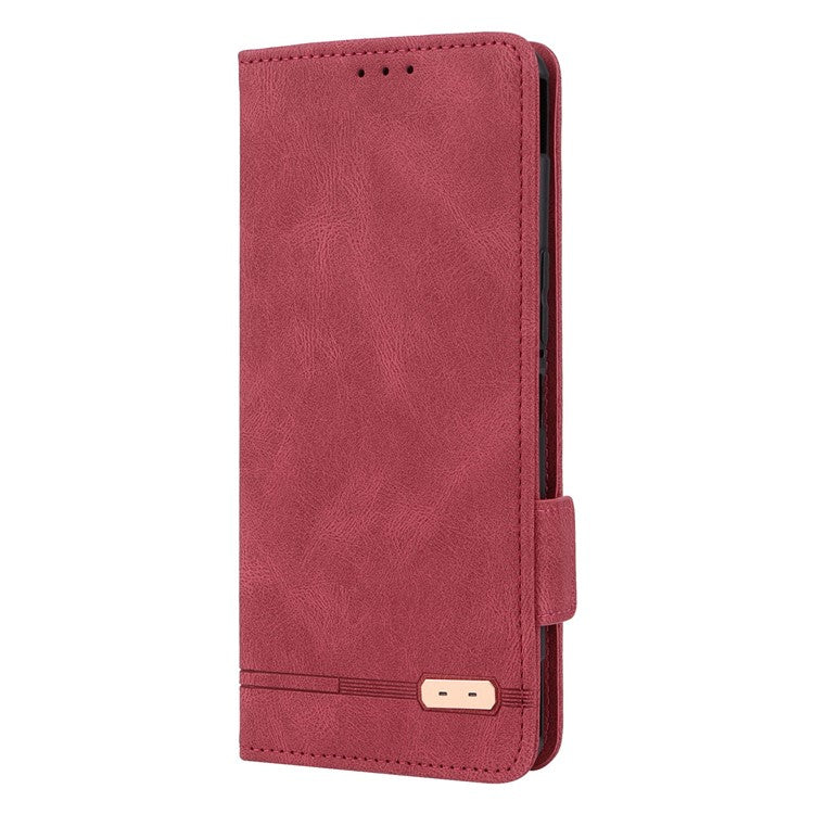 Hardware Decor Phone Case for Asus ROG Phone 6 5G, Dual Magnetic Clasp PU Leather Anti-drop Wallet Stand Shell - Rose