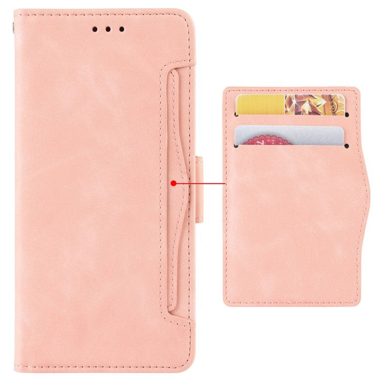 For TECNO Pova 3 4G Multiple Card Slots Fully Wrapped PU Leather Flip Stand Wallet Case Dual Magnetic Clasp Phone Cover - Pink