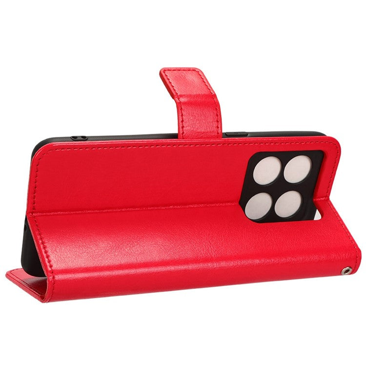 Crazy Horse Texture Case Stand for OnePlus 10T 5G / Ace Pro 5G, PU Leather + TPU Anti-wear Anti-fall Phone Wallet Shell - Red