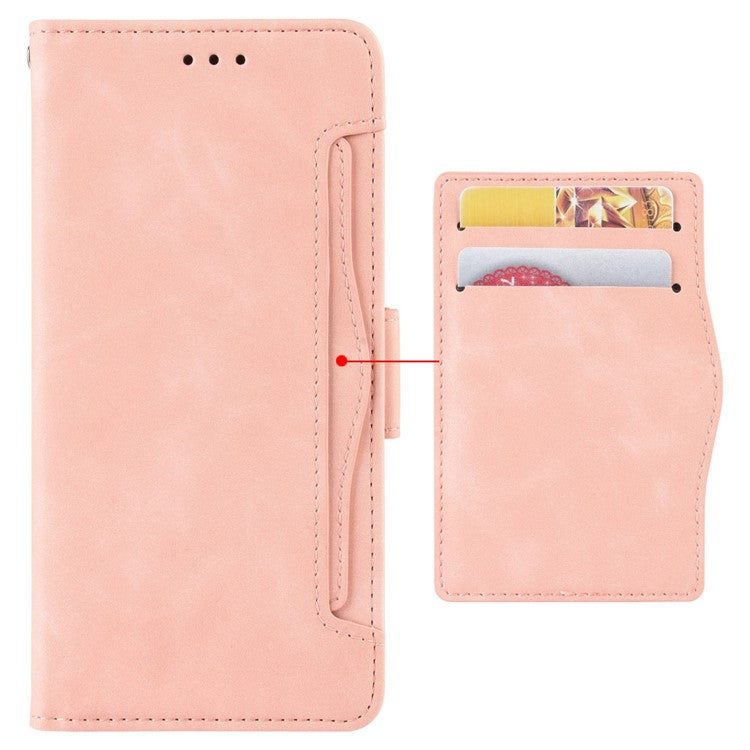 Shockproof Phone Cover For OnePlus 10T 5G / Ace Pro 5G, PU Leather Flip Wallet Case with Multiple Card Slots - Pink