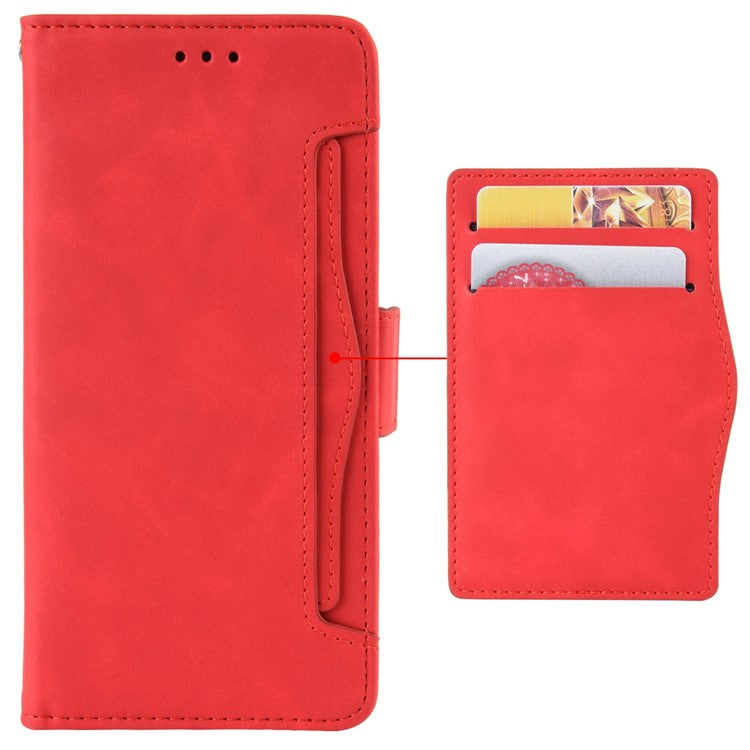 Shockproof Phone Cover For OnePlus 10T 5G / Ace Pro 5G, PU Leather Flip Wallet Case with Multiple Card Slots - Red