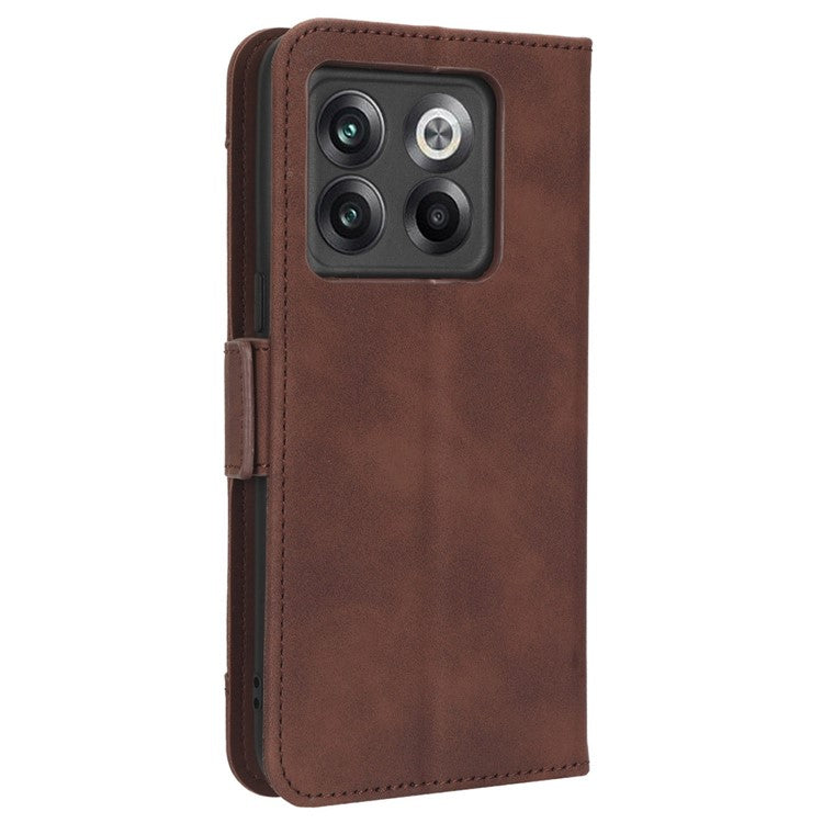 Shockproof Phone Cover For OnePlus 10T 5G / Ace Pro 5G, PU Leather Flip Wallet Case with Multiple Card Slots - Brown