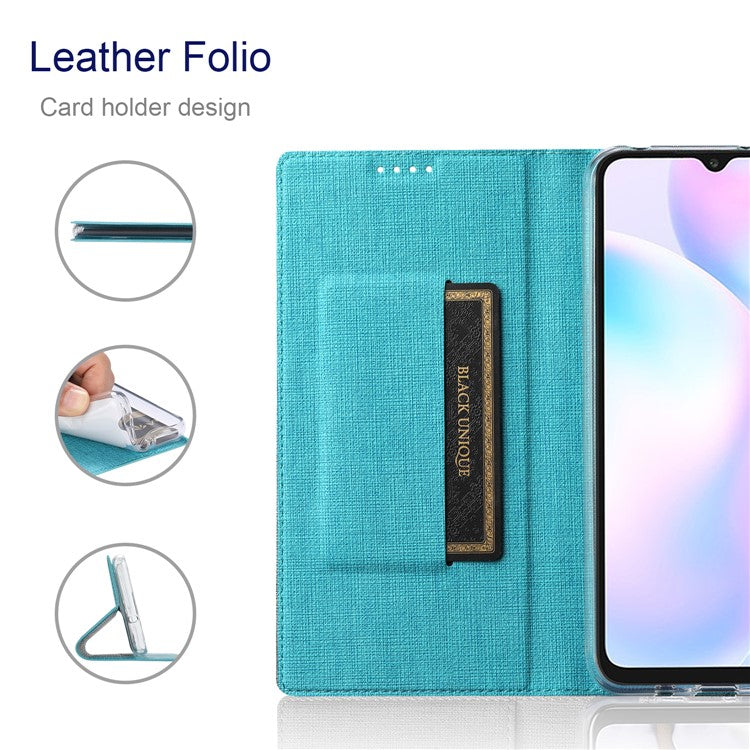 VILI DMX Series Phone Case for Asus Zenfone 9 5G, Full Protection PU Leather Phone Shell Stand Cover with Card Slot - Blue