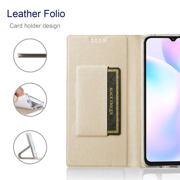 VILI DMX Series Phone Case for Asus Zenfone 9 5G, Full Protection PU Leather Phone Shell Stand Cover with Card Slot - Khaki
