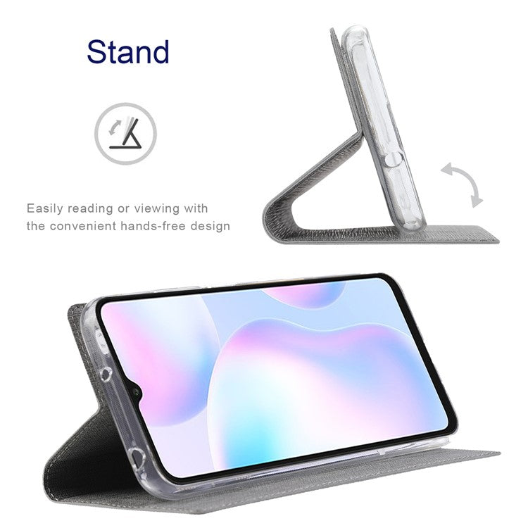 VILI DMX Series Phone Case for Asus Zenfone 9 5G, Full Protection PU Leather Phone Shell Stand Cover with Card Slot - Grey