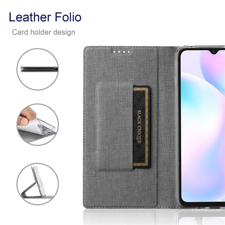 VILI DMX Series Phone Case for Asus Zenfone 9 5G, Full Protection PU Leather Phone Shell Stand Cover with Card Slot - Grey