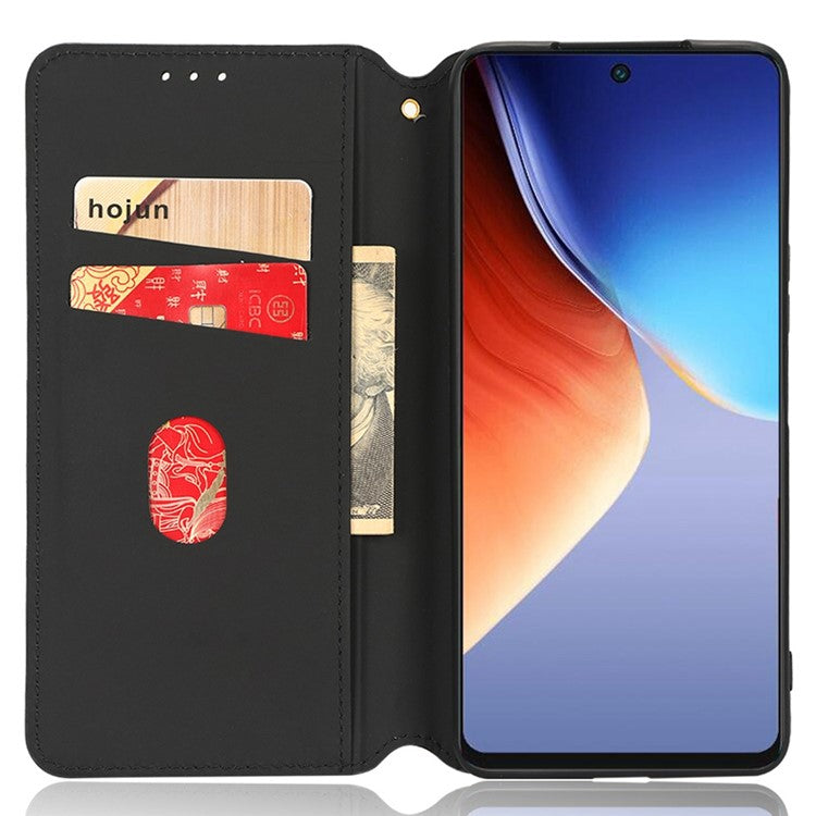 Flip Wallet Cover for TECNO Camon 19 Pro 4G / 5G, Impact Resistant PU Leather Stand Imprinting Rhombus Pattern Phone Case - Silver