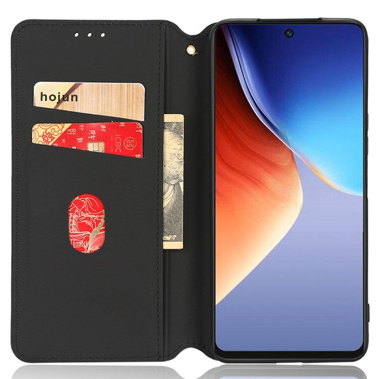 Flip Wallet Cover for TECNO Camon 19 4G, Full Coverage PU Leather Stand Imprinting Rhombus Pattern Phone Case - Blue