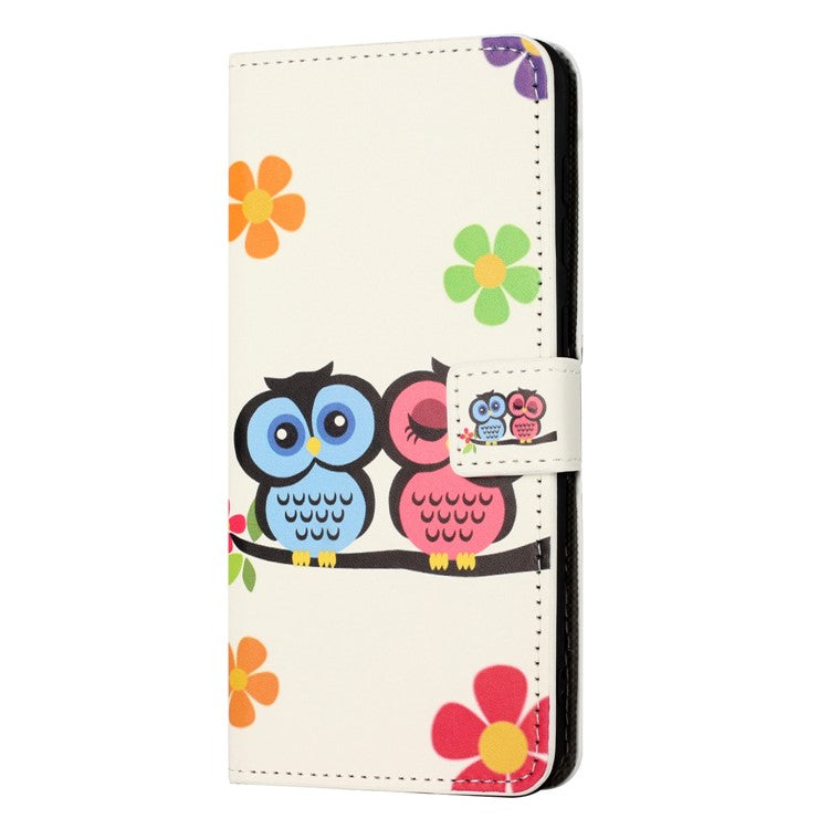For OnePlus 10T 5G / Ace Pro 5G Pattern Printing Magnetic PU Leather Case Stand Wallet Function Anti-wear Shell - Couple Owls